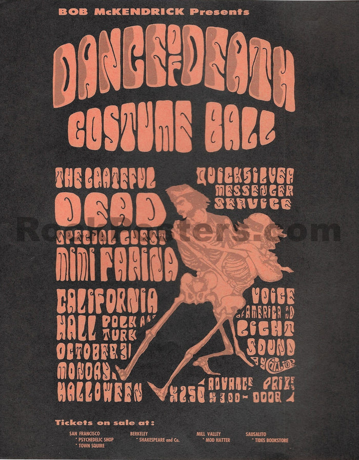 AUCTION - AOR 2.143 - Grateful Dead - Dance of Death - 1966 Handbill - California Hall - Near Mint-5177840-3860166