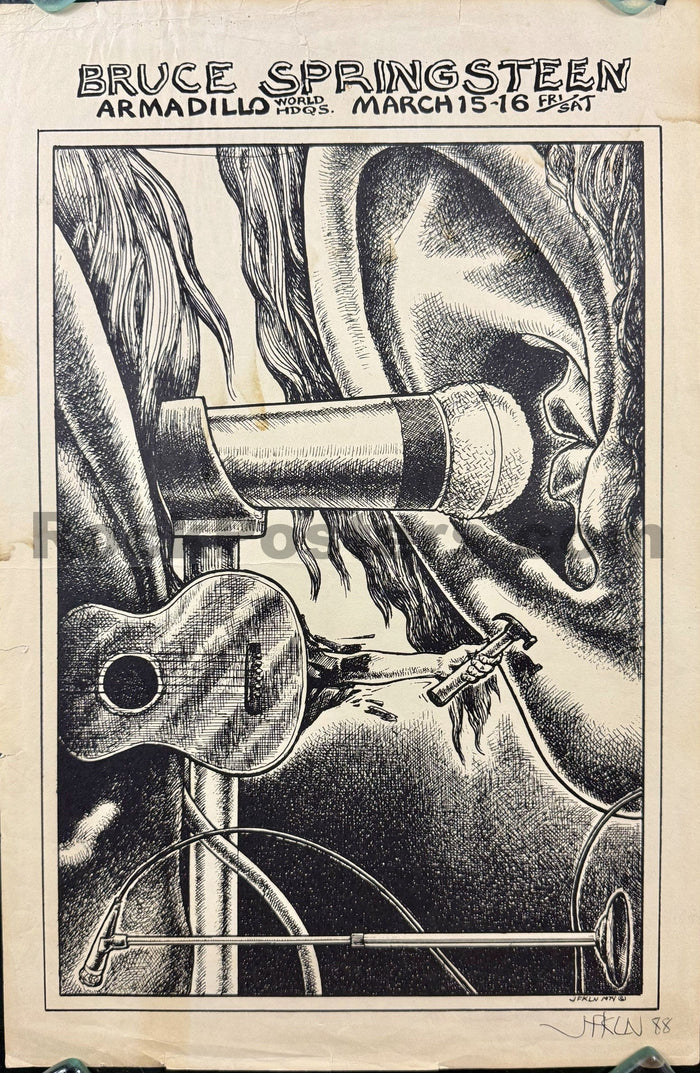 AUCTION - AOR 4.165 - Bruce Springsteen - Jim Franklin Signed - 1974 Poster - Armadillo Austin, TX - Very Good-5231069-3906115