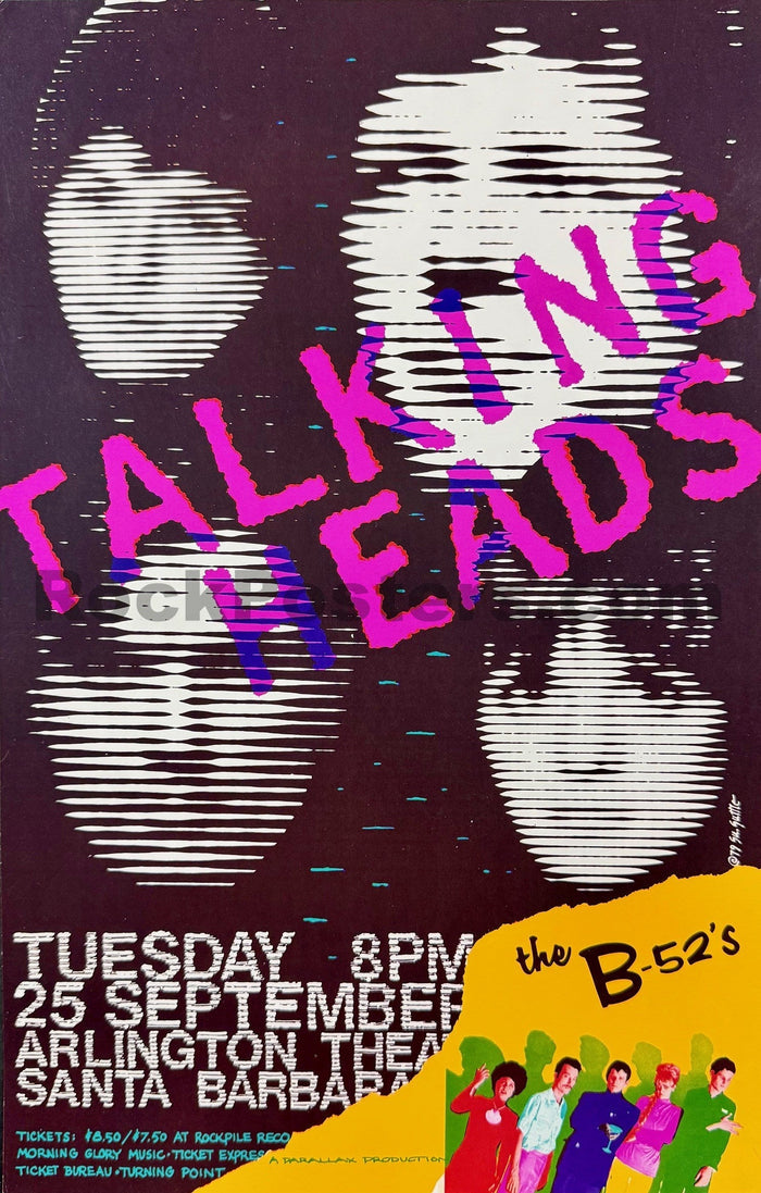 AUCTION - AOR 5.40 - Talking Heads - B-52's - 1979 Poster - Santa Barbara, CA - Near Mint-5204912-3883447