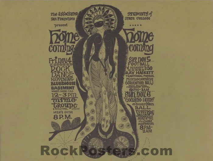 AUCTION - Jefferson Airplane - 1st Edwardian Ball - 1966 Handbill - S.F. State College - Near Mint Minus-5174073-3860173