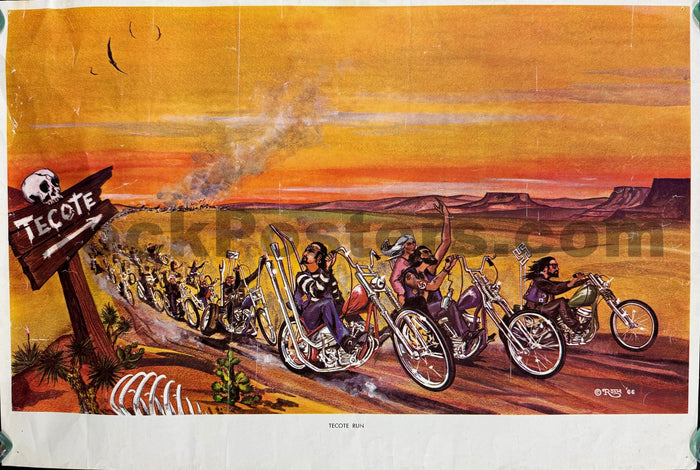 AUCTION -  Hells Angels - "Tecote Run" - Ed Big Daddy Roth - 1966 Biker Poster - Very Good-5178555-3860194