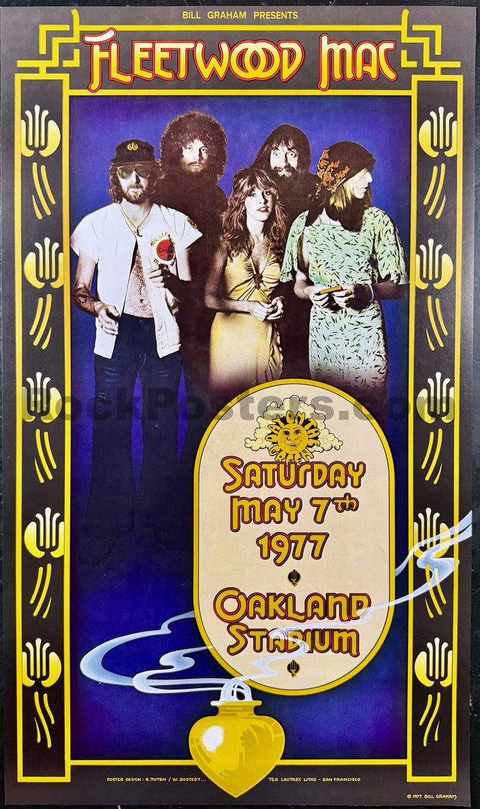 AUCTION - Fleetwood Mac - Randy Tuten - 1977 Poster - Oakland Stadium - Mint-5178556-3860218