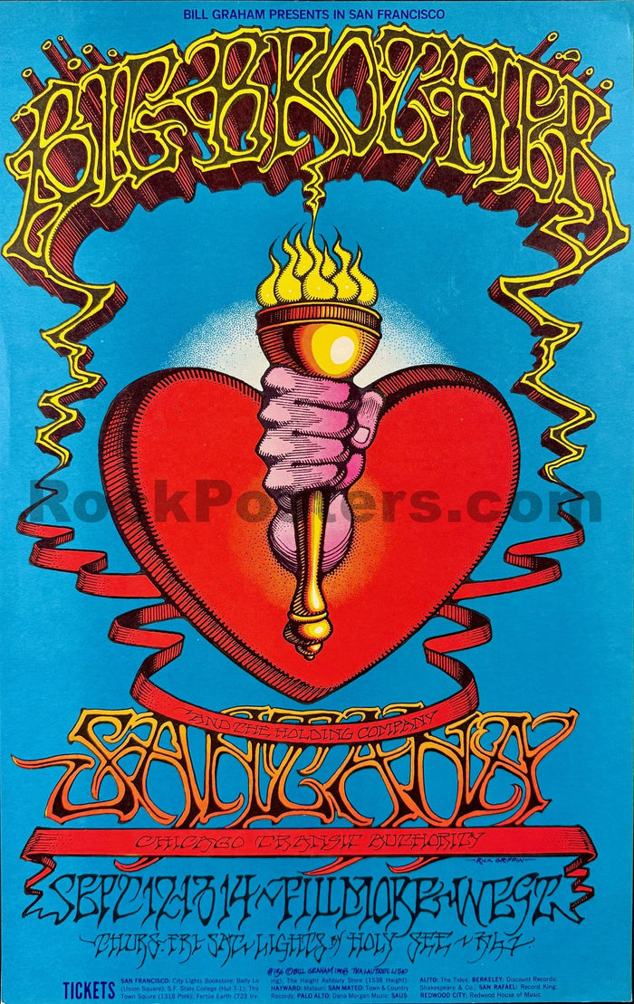 AUCTION -  BG-136 - Big Brother Janis Joplin - Rick Griffin - 1968 Poster - Fillmore West - Near Mint Minus-5178551-3860273