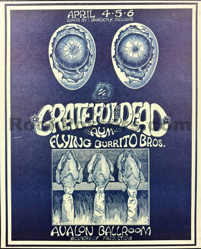 AUCTION - AOR 2.26 - Grateful Dead - Flying Burrito Bros. - 1969 Poster - Avalon Ballroom - Near Mint-5231377-3906139