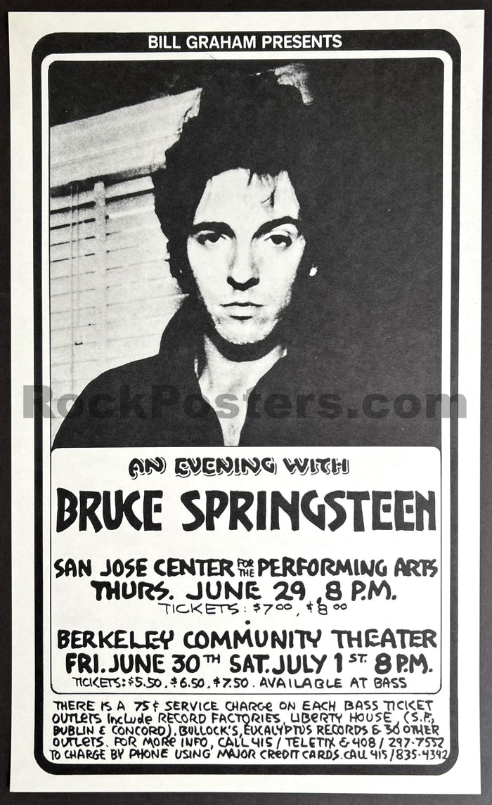 AUCTION - Bruce Springsteen - Randy Tuten - 1978 Poster - Berkeley Community Theatre - Mint-5178388-3860281