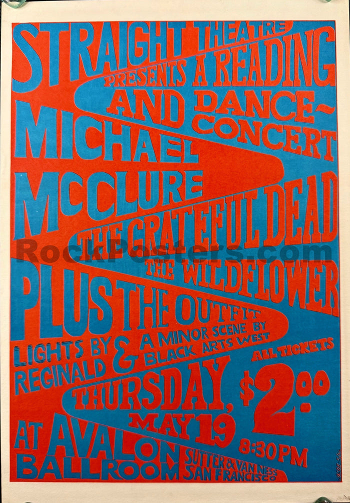 AUCTION - AOR 2.16 - Grateful Dead - Michael McClure - 1966 Poster - Avalon Ballroom - Near Mint Minus-5205390-3883469