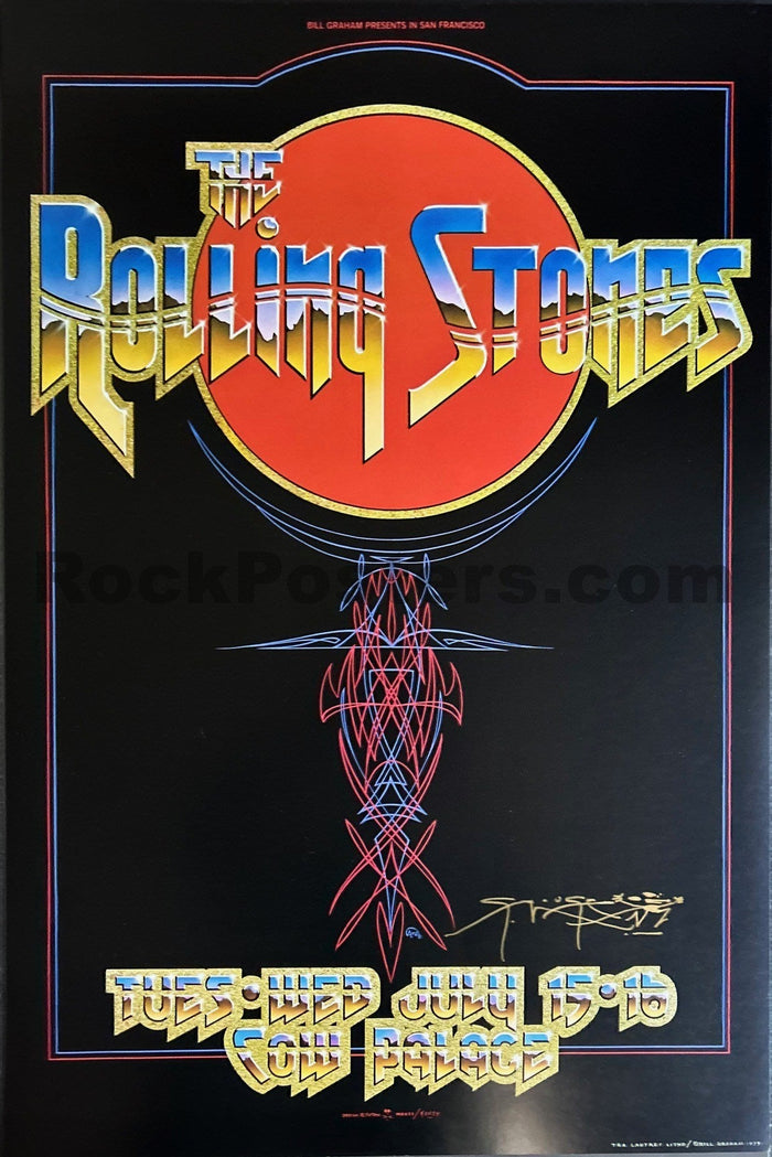AUCTION - AOR 4.41 - Rolling Stones - Stanley Mouse - 1975 Poster - Cow Palace San Francisco - Near Mint-5177837-3860346