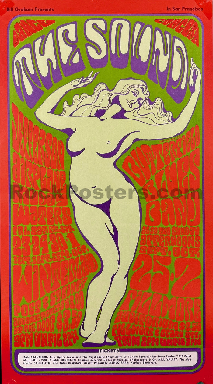 AUCTION - BG-29 - Jefferson Airplane - Wes Wilson - 1966 Poster - Fillmore/Winterland - Excellent-5206038-3883481