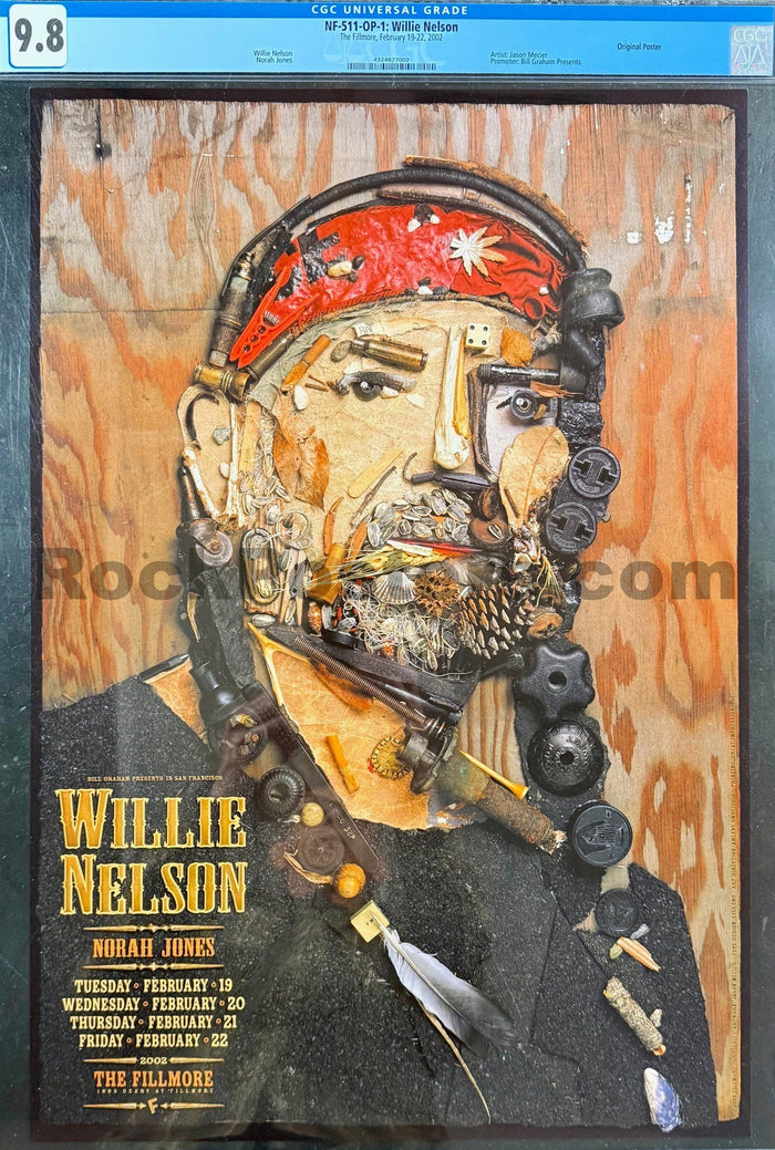 AUCTION - NF-511 - Willie Nelson - Norah Jones - 2002 Poster - The Fillmore - CGC Graded 9.8-5172476-3860359
