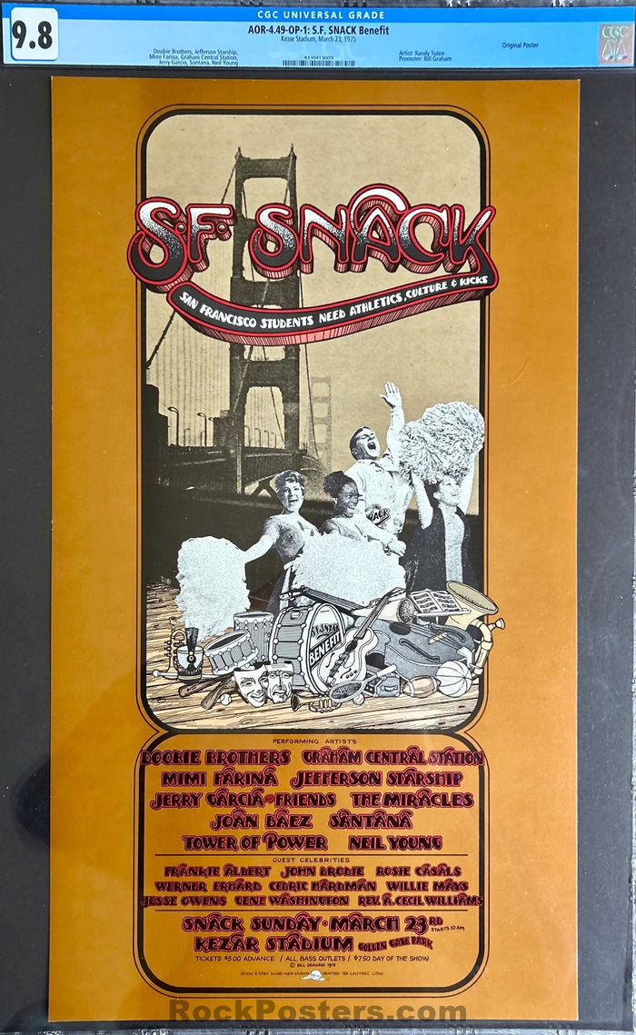 AUCTION - AOR 4.49 - Jerry Garcia/Neil Young - Randy Tuten - 1975 Poster - Kezar Stadium - CGC Graded 9.8-5228858-3906154