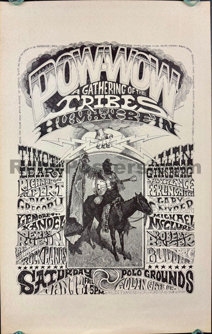 AUCTION - AOR 2.215 - The Human Be-In - Grateful Dead - Timothy Leary - Rick Griffin - 1967 Poster - Golden Gate Park   - Excellent-5175282-3860371
