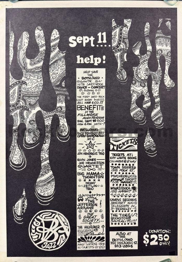 AUCTION - AOR 2.74 - Grateful  Dead - 1966 Benefit Poster - Fillmore Auditorium - Excellent-5231080-3906158