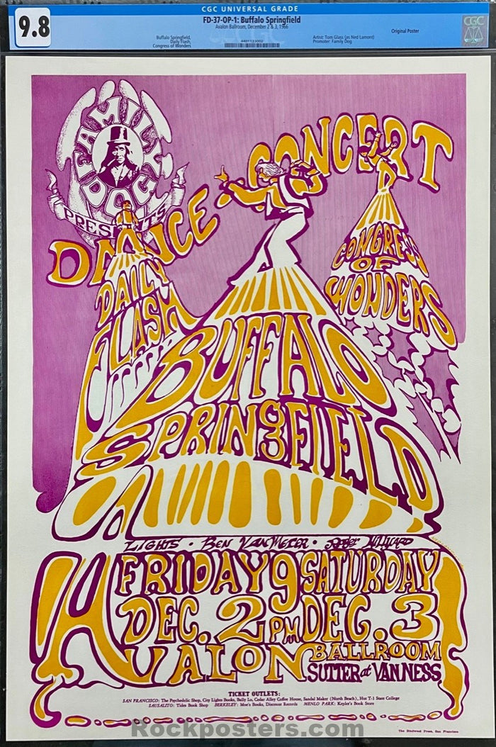 AUCTION - FD-37 - Buffalo Springfield - Neil Young - 1966 Poster - Avalon Ballroom - CGC Graded 9.8-5228909-3906164