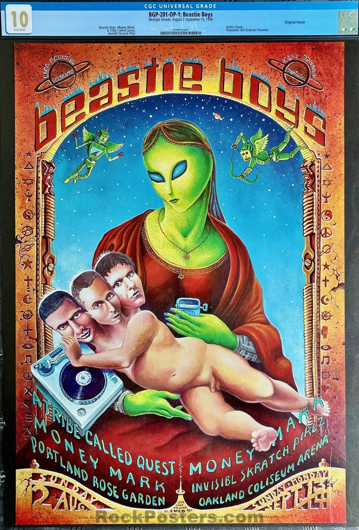 AUCTION - BGP-201 - Beastie Boys - Emek - 1998 Poster - Oakland/Portland - CGC Graded 10 GEM MINT-5172527-3860391