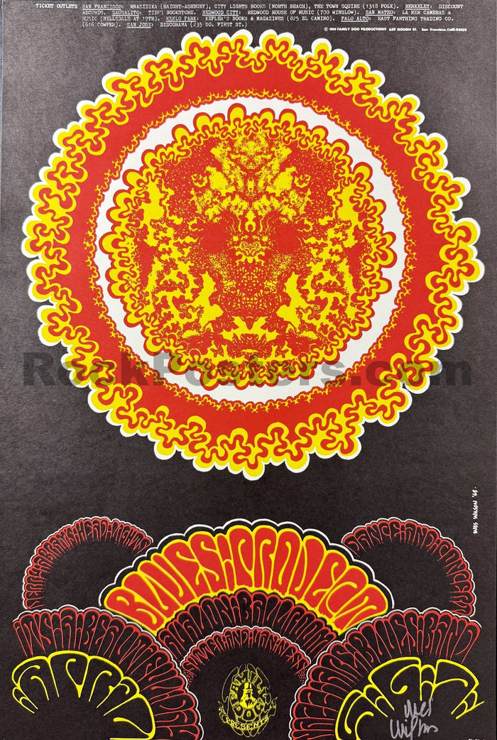 AUCTION - FD-113 - Blues Project - Wes Wilson Signed - 1968 Poster - Avalon Ballroom - Near Mint-5281318-3942567