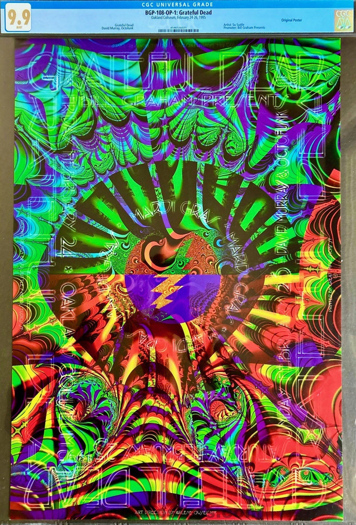 AUCTION - BGP-108 - Grateful Dead - Mardi Gras 1995 Poster - Oakland Arena - CGC Graded 9.9 Mint-5172528-3860396