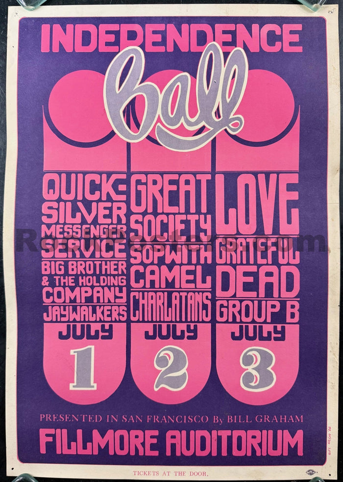 AUCTION - BG-14 - Grateful Dead - Love/Janis Big Brother - Wes Wilson - 1966  Poster - Fillmore Auditorium - Very Good-5206040-3883508