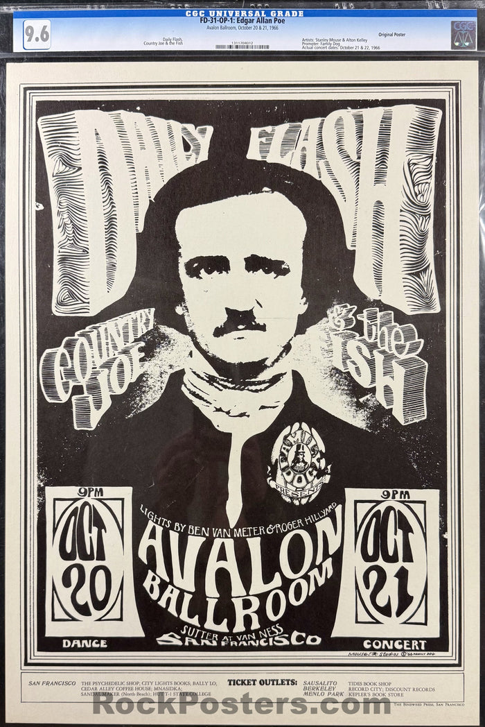 AUCTION - FD-31 - Country Joe & the Fish - Mouse & Kelley - 1966 Poster - Avalon Ballroom - CGC Graded 9.6-5206609-3883512