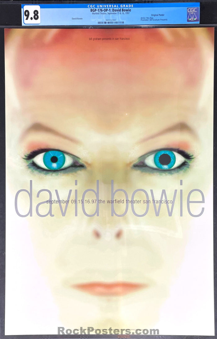AUCTION - BGP-176 - David Bowie - Rex Ray - 1997 Poster - Warfield Theatre - CGC Graded 9.8-5206563-3883513