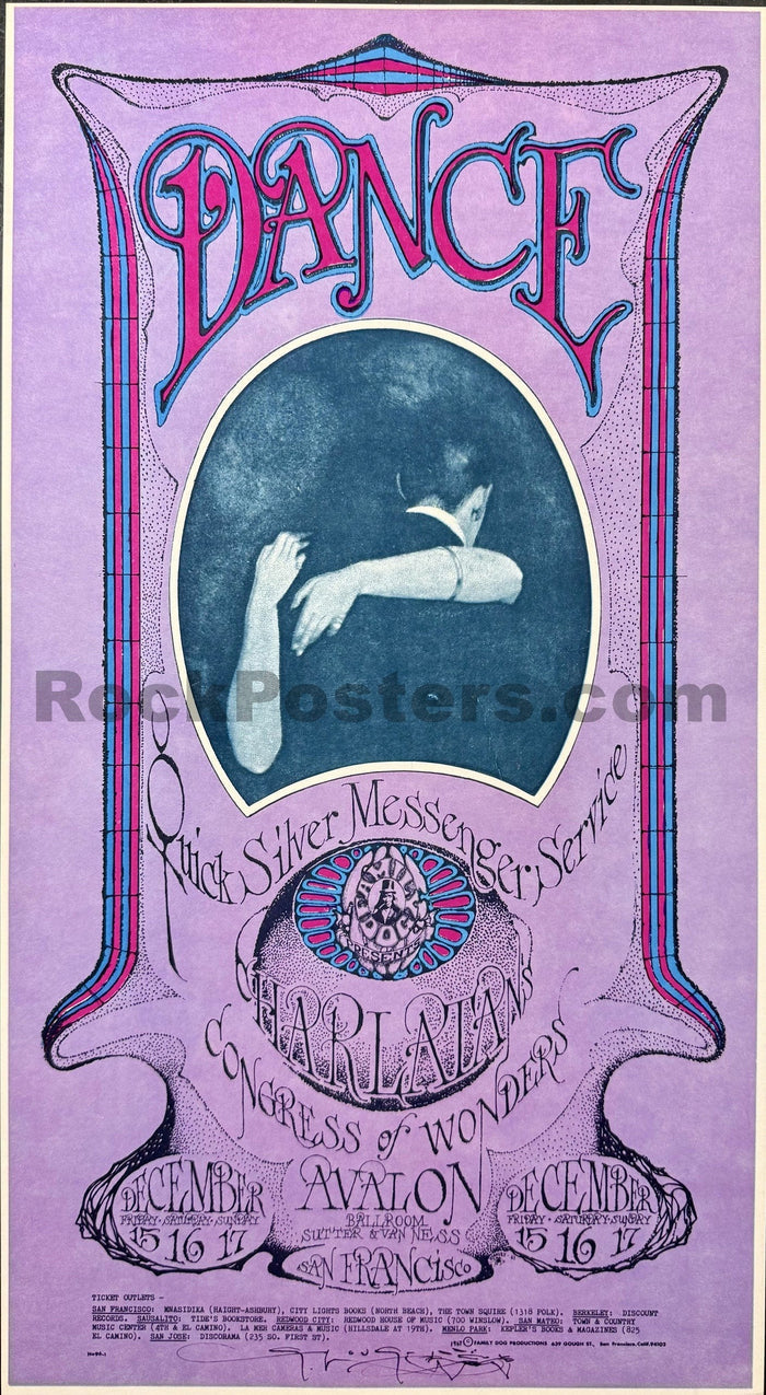 AUCTION -  FD-96 - Quicksilver Messenger Service - Mouse Signed - 1967 Poster -  Avalon Ballroom - Near Mint-5281327-3942573