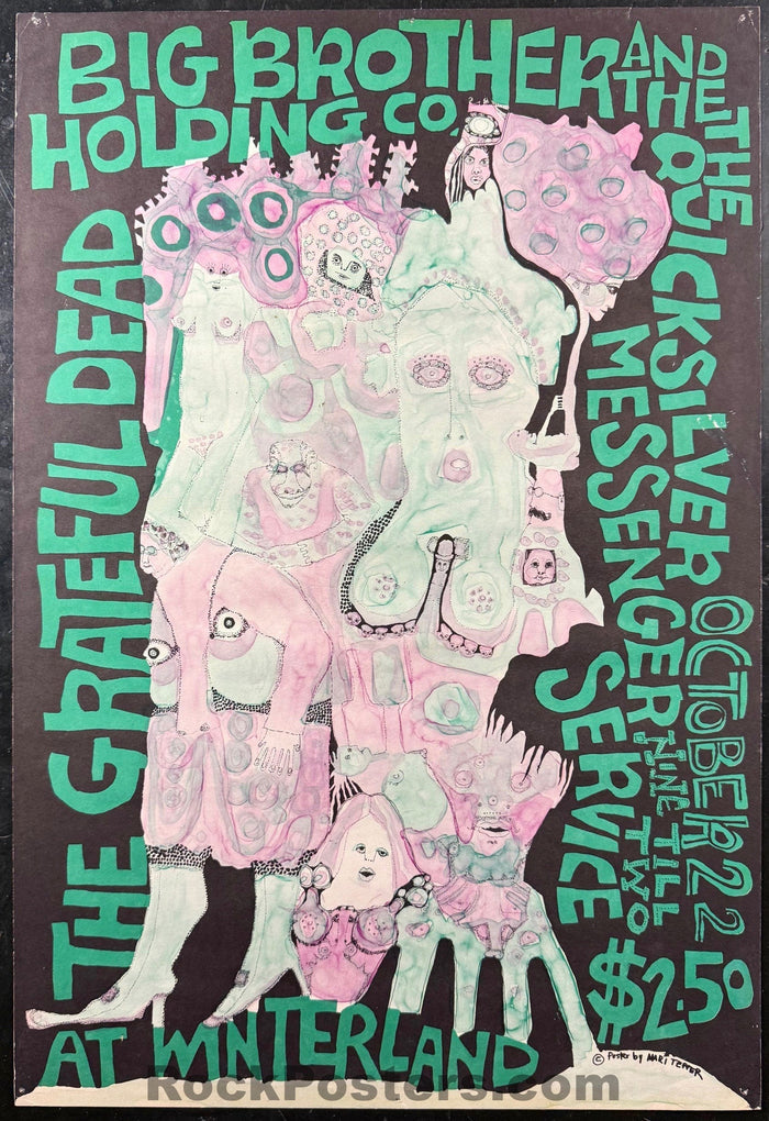 AUCTION - AOR 2.205 - Grateful Dead - Big Brother Janis Joplin - Mari Tepper - 1967 Poster - Winterland - Excellent-5147310-3838478