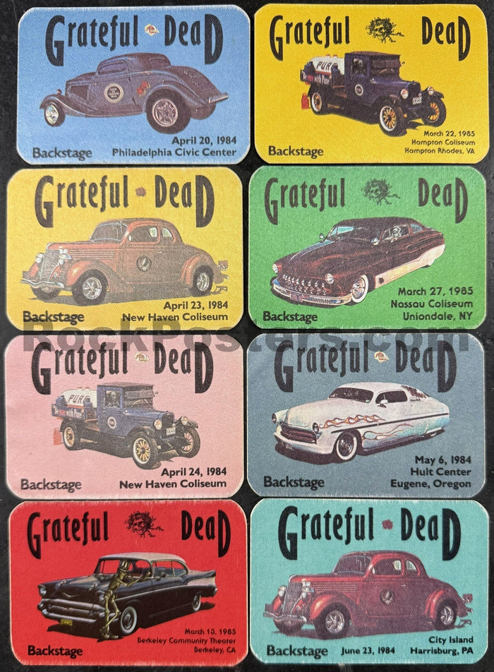 AUCTION - Grateful Dead - Vintage Backstage Passes - 1984/1985 (8) - Excellent-5261224-3926701