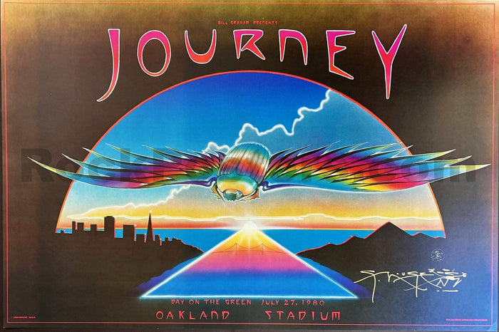 AUCTION - Journey - Day on the Green -  Stanley Mouse Signed - Oakland 1980 - Near Mint-5279850-3942580