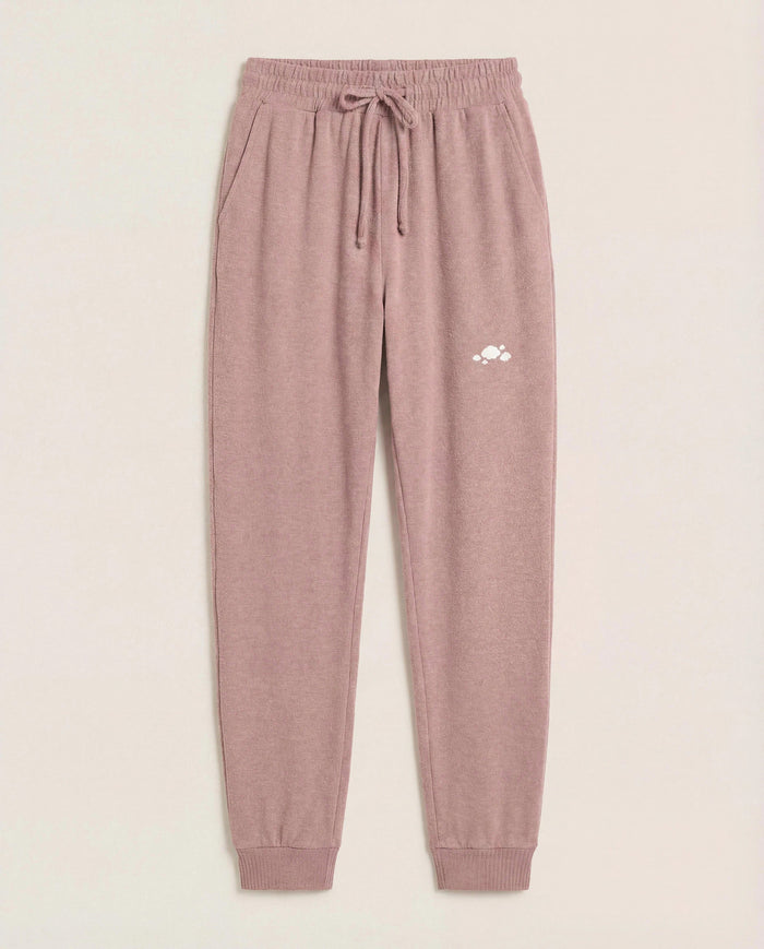 Mauve $|& SEAS Shoreline Hacci "Cloud" Graphic Jogger - Hanger Detail