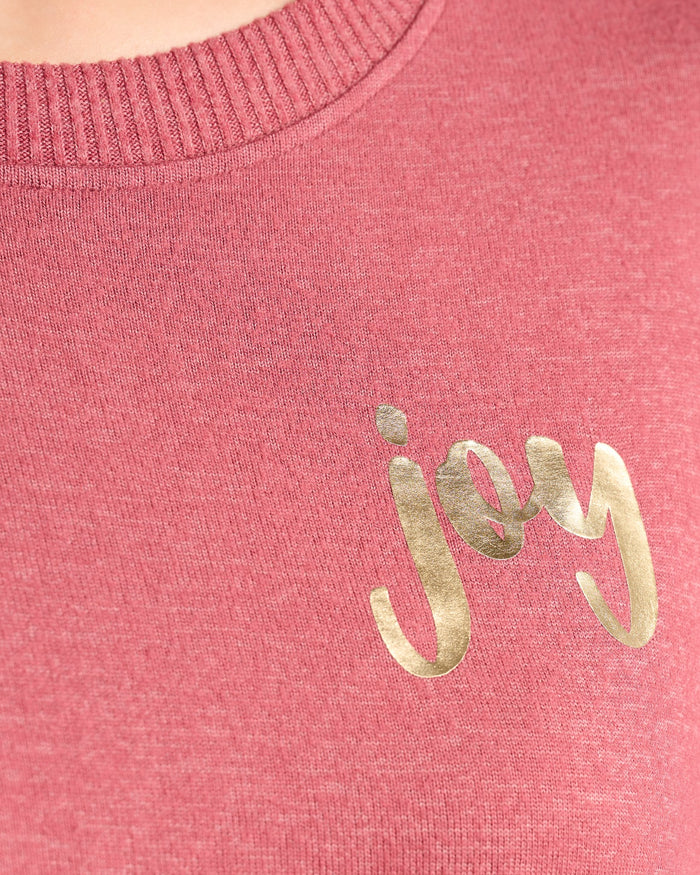 Heather Cabernet $|& SEAS Shoreline Hacci Holiday Graphic Crew - SOF Detail