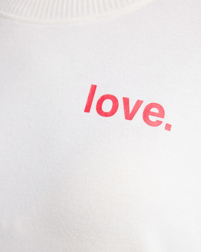 Cream $|& SEAS Shoreline Hacci "Love" Graphic Pullover - SOF Full Front