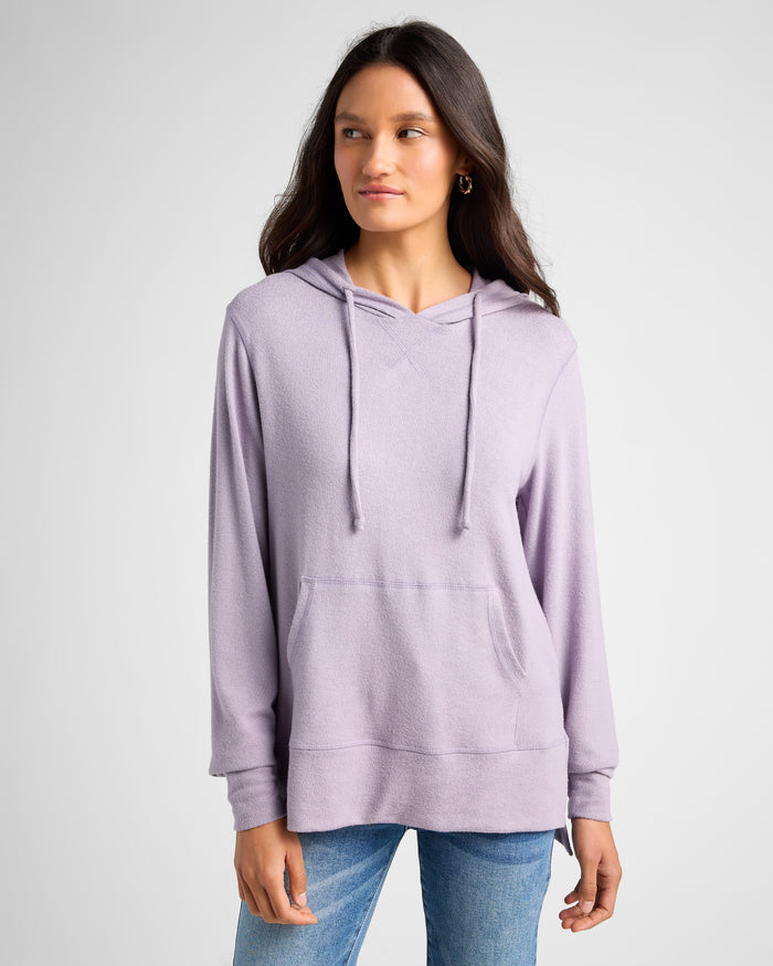 Heather Purple Sage $|& SEAS Shoreline Hacci Pocket Hoodie - SOF Front
