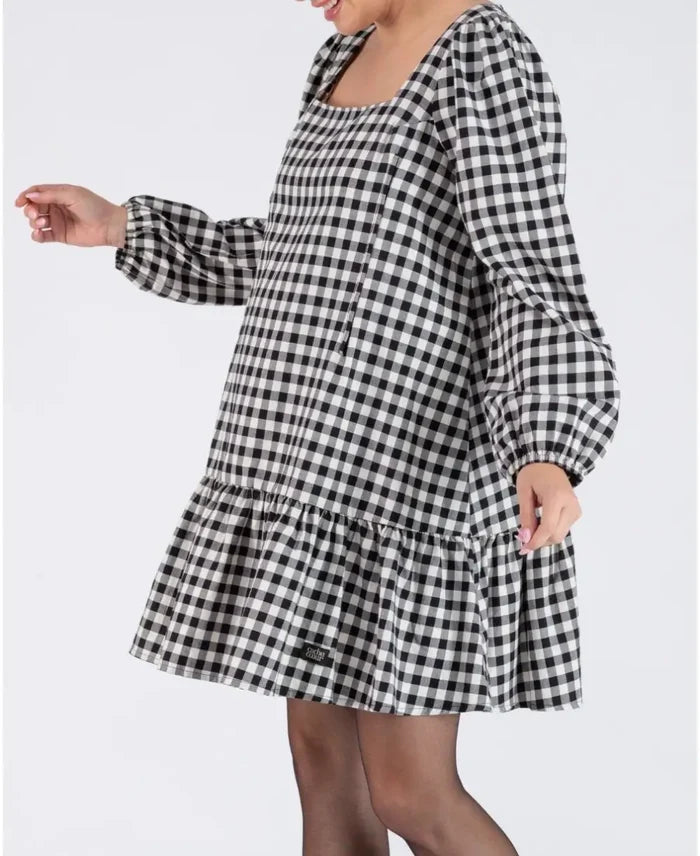 Short pregnancy and nursing dress Patti black white - Robes