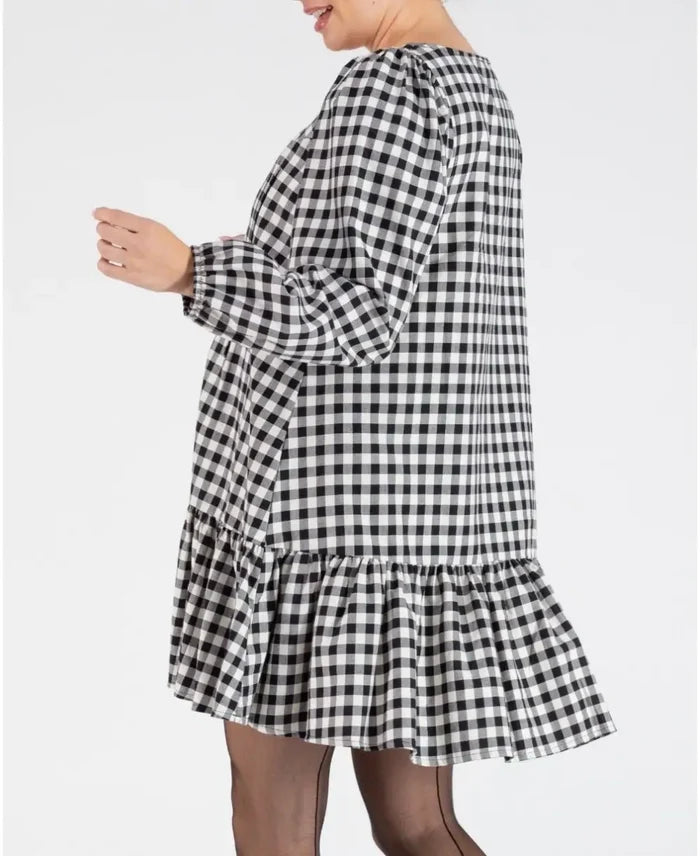 Short pregnancy and nursing dress Patti black white - Robes