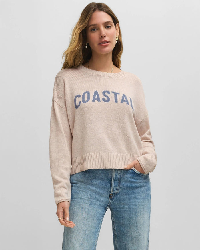 Light Oatmeal Heather $|& Z Supply Sienna Coastal Sweater - VOF Detail