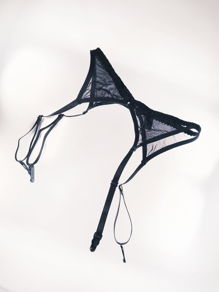 Skyla Black garter belt by Secret Room