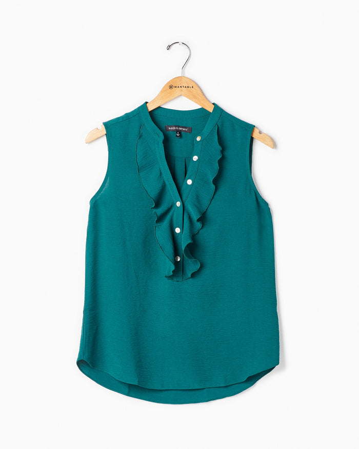 Spruce $|& Supply + Demand Sleeveless Ruffle Top - Hanger Front