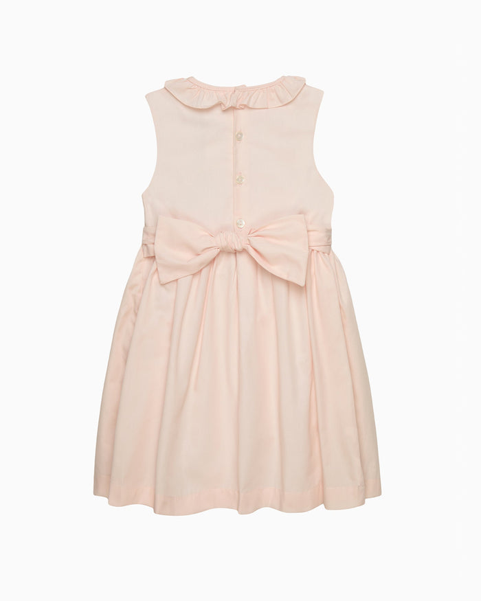 Lily Rose Dress Sleeveless Willow Hand Smocked Dress in Peach