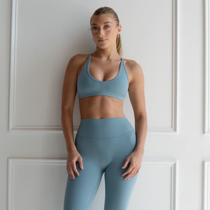 Smoke Blue SmoothSculpt Raven Sports Bra - Light Support by FLEO - 1