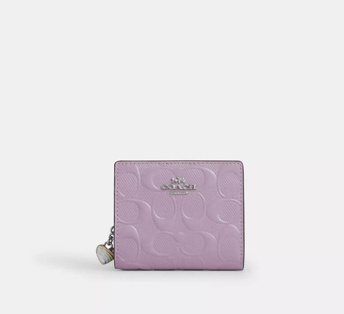 Snap Wallet In Signature Leather With Heart Charm