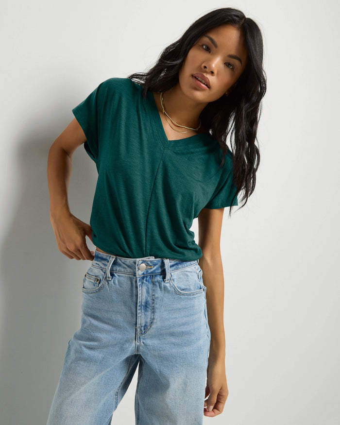 Hunter Green $|& SEAS SoCal Short Sleeved Top - SOF Front