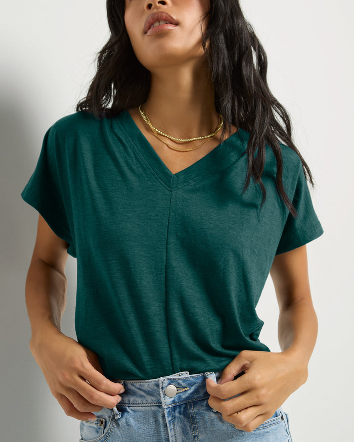 Hunter Green $|& SEAS SoCal Short Sleeved Top - SOF Full Front