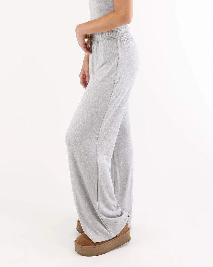 Heather Grey $|& Glyder Soft Flex Relaxed Straight Leg Pant - Hanger Front