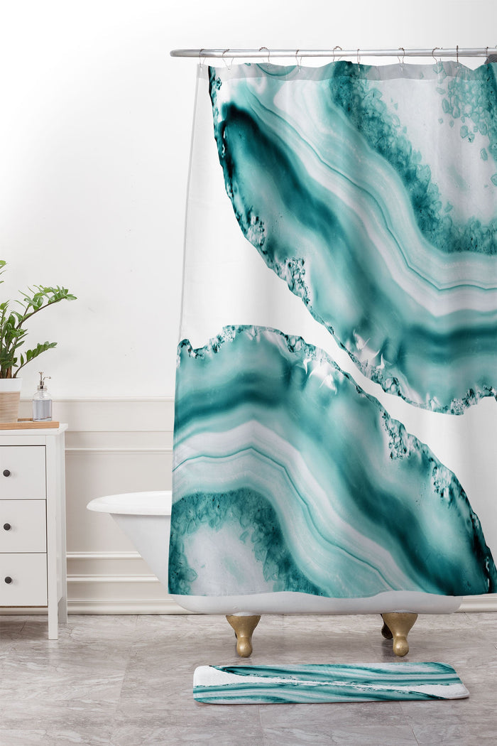 ANITAS BELLAS ARTWORK SOFT TURQUOISE AGATE 1 MEMORY FOAM BATH MAT 1