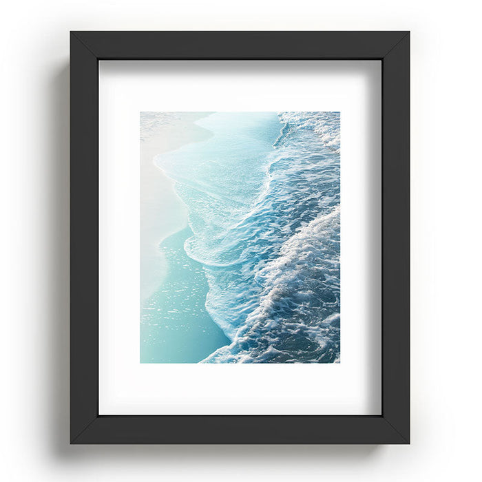 Soft Turquoise Ocean Dream Waves Recessed Framing Rectangle
