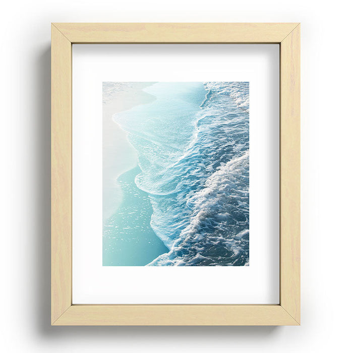 Soft Turquoise Ocean Dream Waves Recessed Framing Rectangle