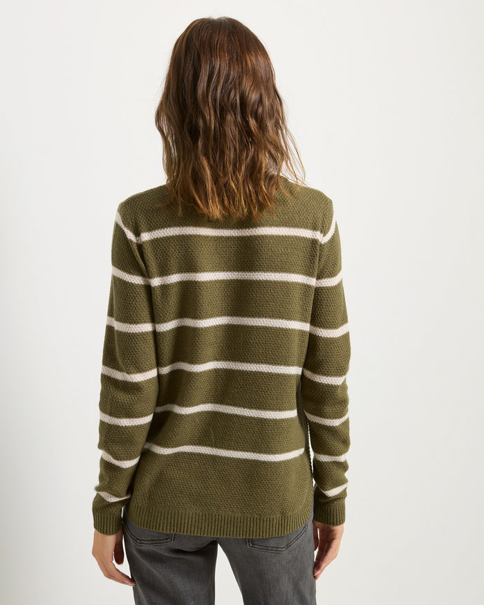 Kelp $|& SEAS Solar Striped Sweater - SOF Back