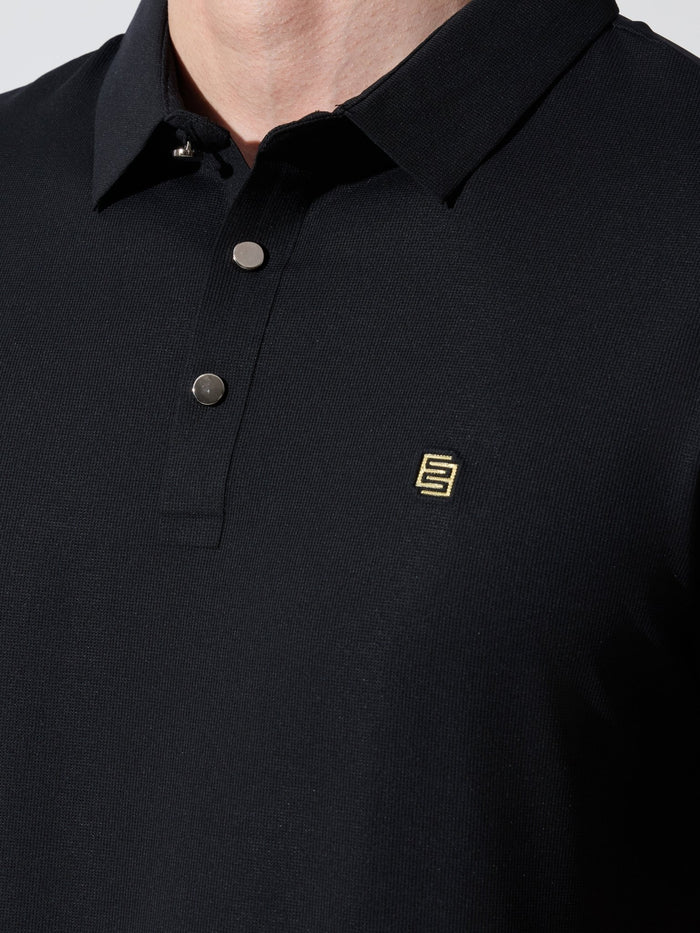 Men's Black Regular Fit Polo T-Shirt