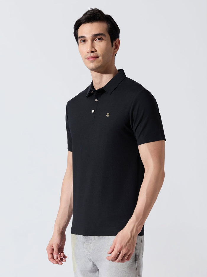 Men's Black Regular Fit Polo T-Shirt
