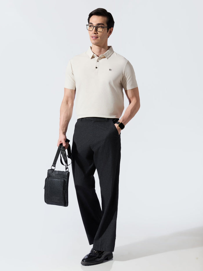 Men's  Cream Regular Fit Polo T-Shirt