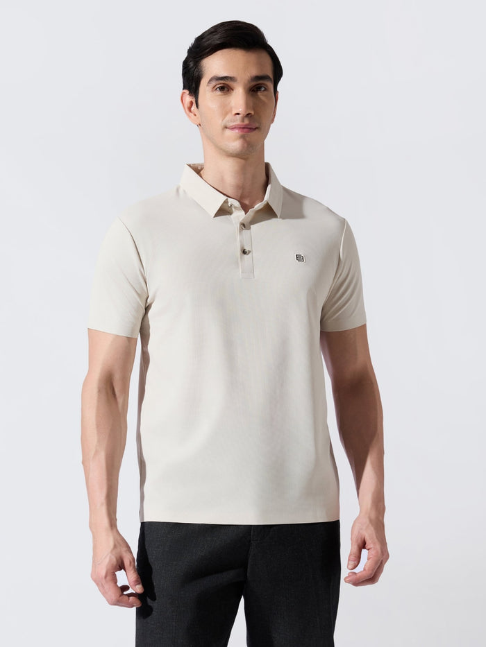 Men's  Cream Regular Fit Polo T-Shirt